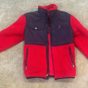 Ralph Lauren Boys Fleece Coat 10/12 Very Warm